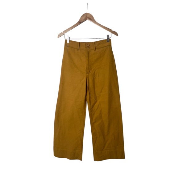 Women's Mustard Wide-Leg Pants - Picture 1 of 6